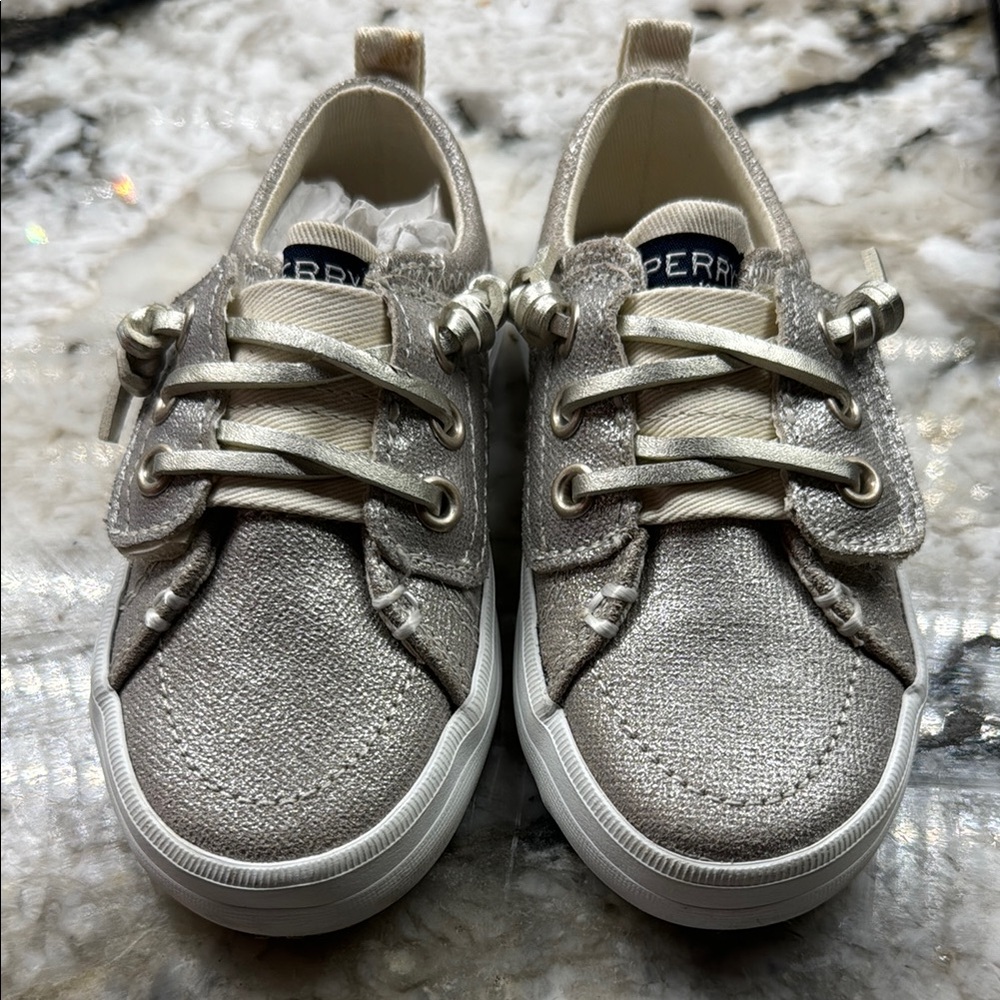 Sperry Kids Shimmering Silver Sneakers